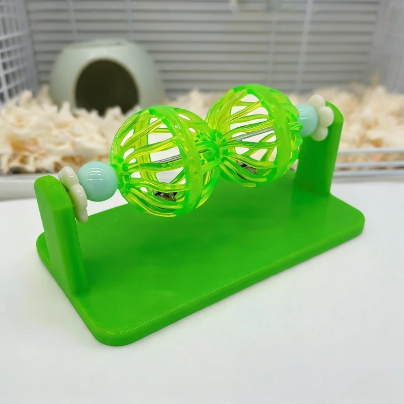Hamster Double Round Activity Toy with Base Stand for Indoor Use J0MC