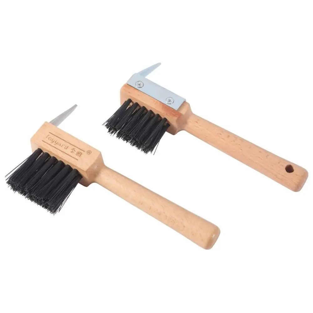 

Wooden Handle Horses Hoof Pick Grooming Brush Shoeing Foot Hoof Cleaning Brush Farming Tools Trimming Horses Grooming Pick