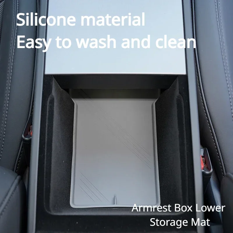 Para tesla modelo y juniper modelo 3 highland controle central almofada de armazenamento silicone copo água esteira caixa apoio braço almofadas inferiores acessórios
