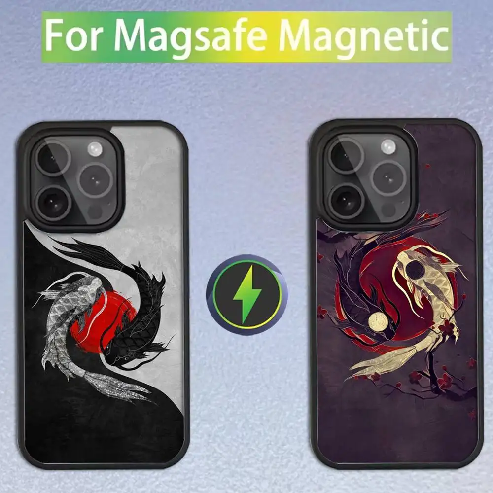 

Koi Fish Yin Yang Phone Case For iPhone 17,16,15,14,13,12,11,Pro,Max,Plus,Mini,SE Magsafe Magnetic Wireless Charging
