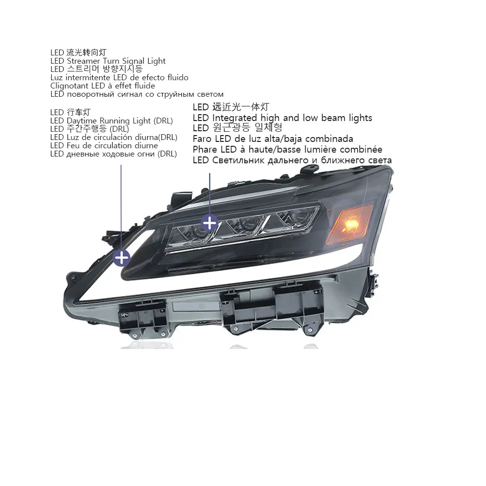 LED Headlamp Assmebly for Lexus GS350 GS250 GS300H GS450H 2012 2013 2014 2015 Headlight Plug and Play 3 Eyes Car Accessories