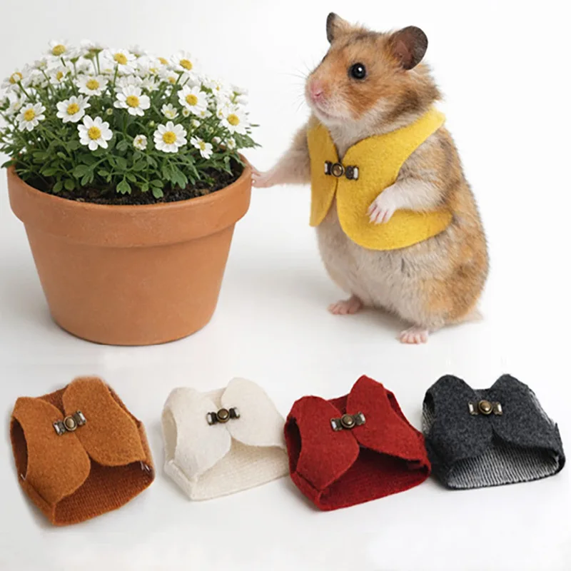 Hamster Warm Vest Golden Bear Squirrel Outdoor Suit Button Up Shoulder Pet Supplies