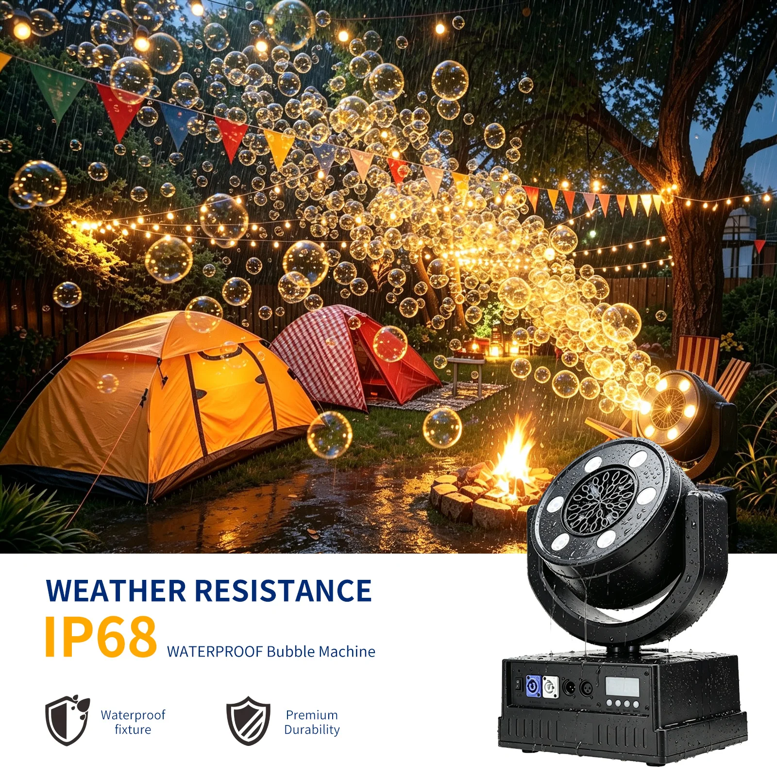 Bubble Machine Outdoor - DMX Remote Control Waterproof Moving Head