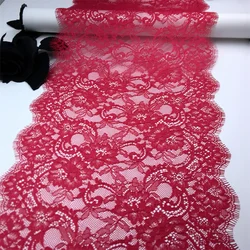 Red French Lace Dark Blue Eyelash Lace Trim DIY Women Underwear Sewing Crafts Quality Chantilly Lace for Lingerie Needle Works