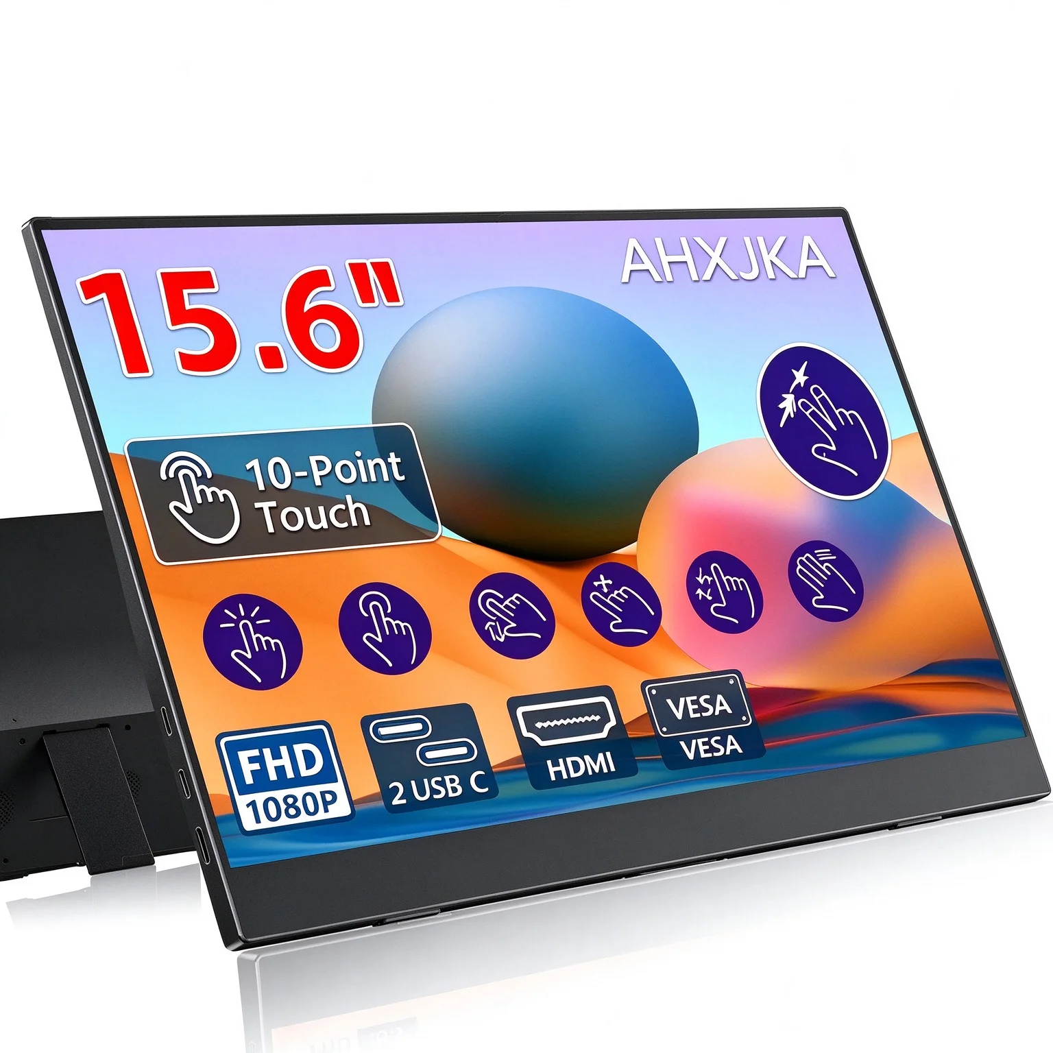 15.6 inch Touch Portable Monitor IPS 72%sSRGB 1920*1080 For Cell Phone LaptopG For XBox PS4 /5Switch Computer Extension Display