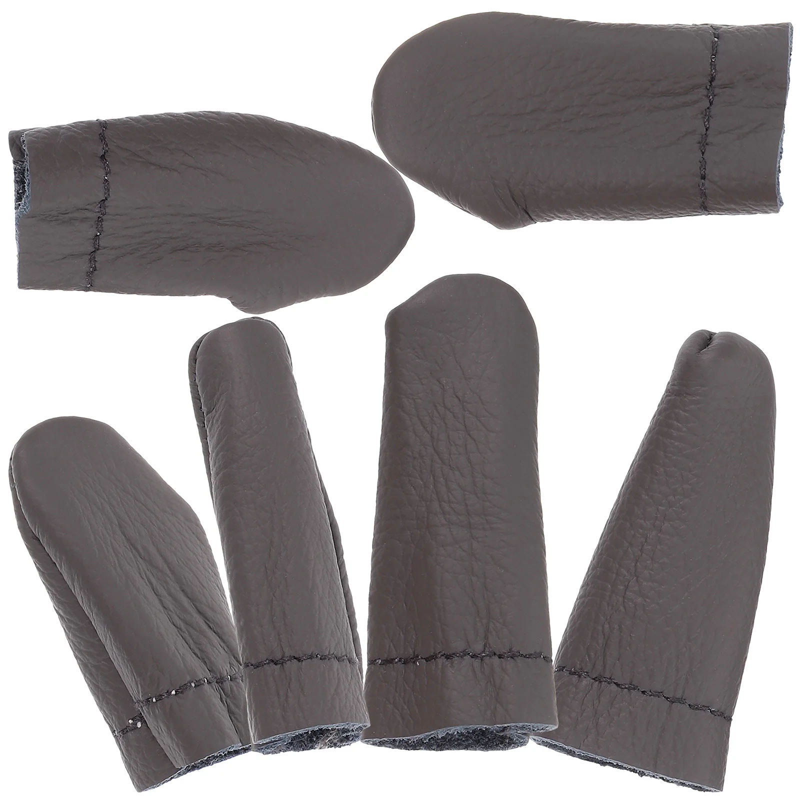 6Pcs Finger Protector for Needle Felting Sewing Craft Thumb Index Cover Thimble Cowhide Heat