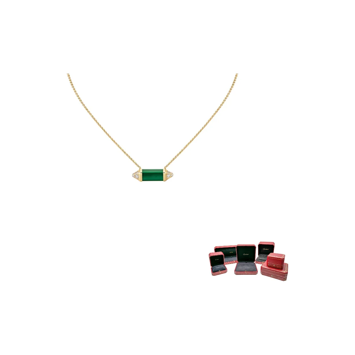 CARTIER Les Berlingots De Cartier Collection 18K Gold Diamond Necklaces Unisex B7224783
