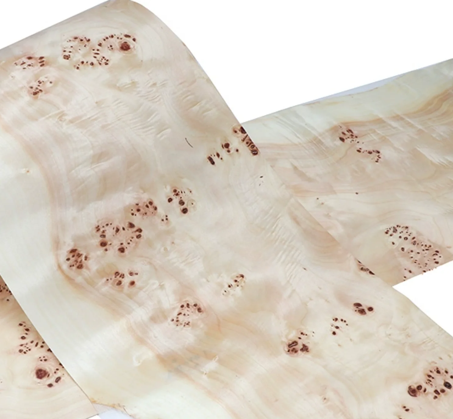 Length:2.3meters Width:230mm T:0.25mm Naturally White Poplar Tumor Wood Veneer Sheets Guitar Skateboard Backpack Decoration