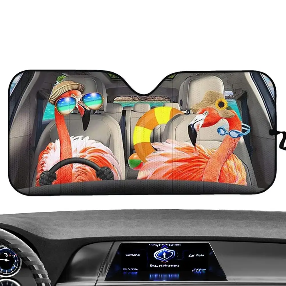 Sun Cover For Car Windshield Foldable Cute Funny Pattern Car Sun Shade Heat Insulation Cooling Front Windshield Sun Shade For