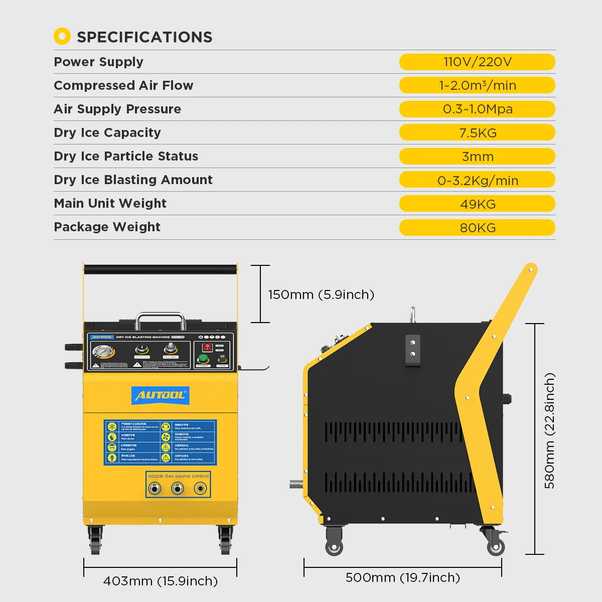 AUTOOL HTS708 Updated Dry Ice Blast Cleaning Machine Engine Throttle Carbon Cleaner Crusher Pressure Washer machine 110V/220V