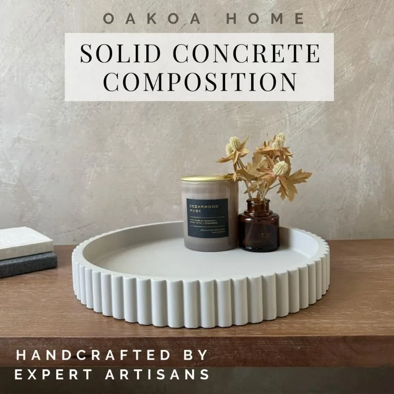 

Multi Function Round Tray Table Wooden Accent Stand for Living Room Modern Side Sofa End Table Bookshelf Console Table Decor