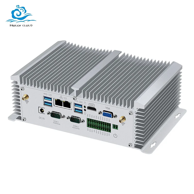 Helor Industrial Mini PC with Intel i5-8350U i7-8550U Support 3G/4G LTE WIFI Linux GPIO Computer with 4xUSB3.0 4xUSB2.0 1xHDMI