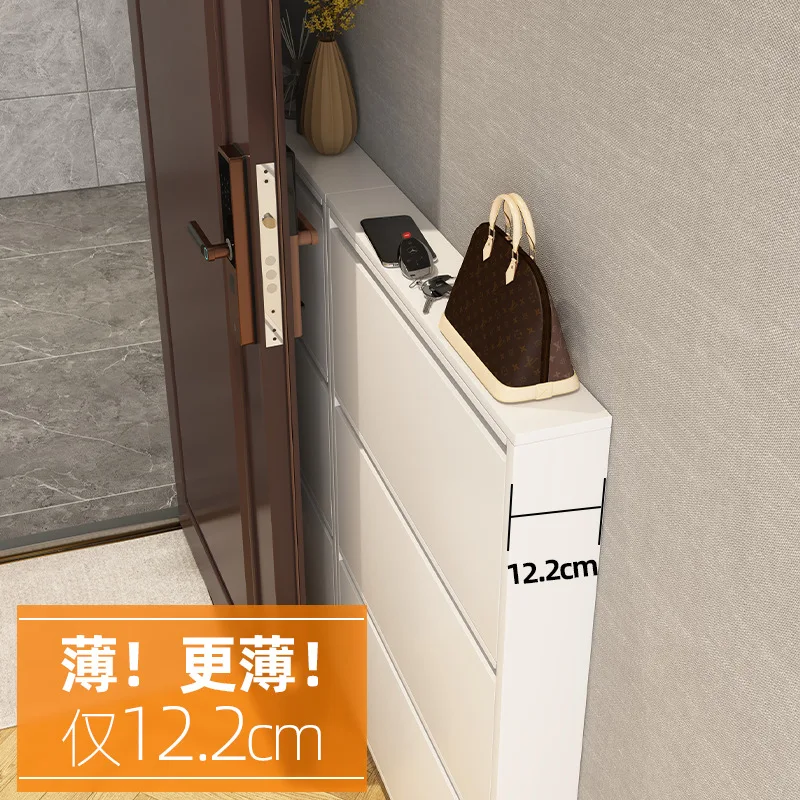 

Экономичный шкаф для обуви 12 см, для дома, с большой вместимостью, для небольшой квартиры, для прихожей, подвесной, стальной, ультратонкий шкафчик.