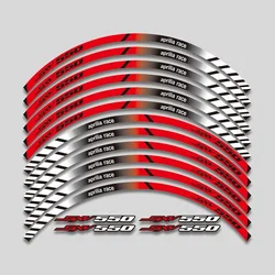 For Aprilia SXV550 SXV 550 17inch Motorcycle Accessories Stickers Rim Tire Waterproof Decals Wheels Hub Reflective Stripes Set