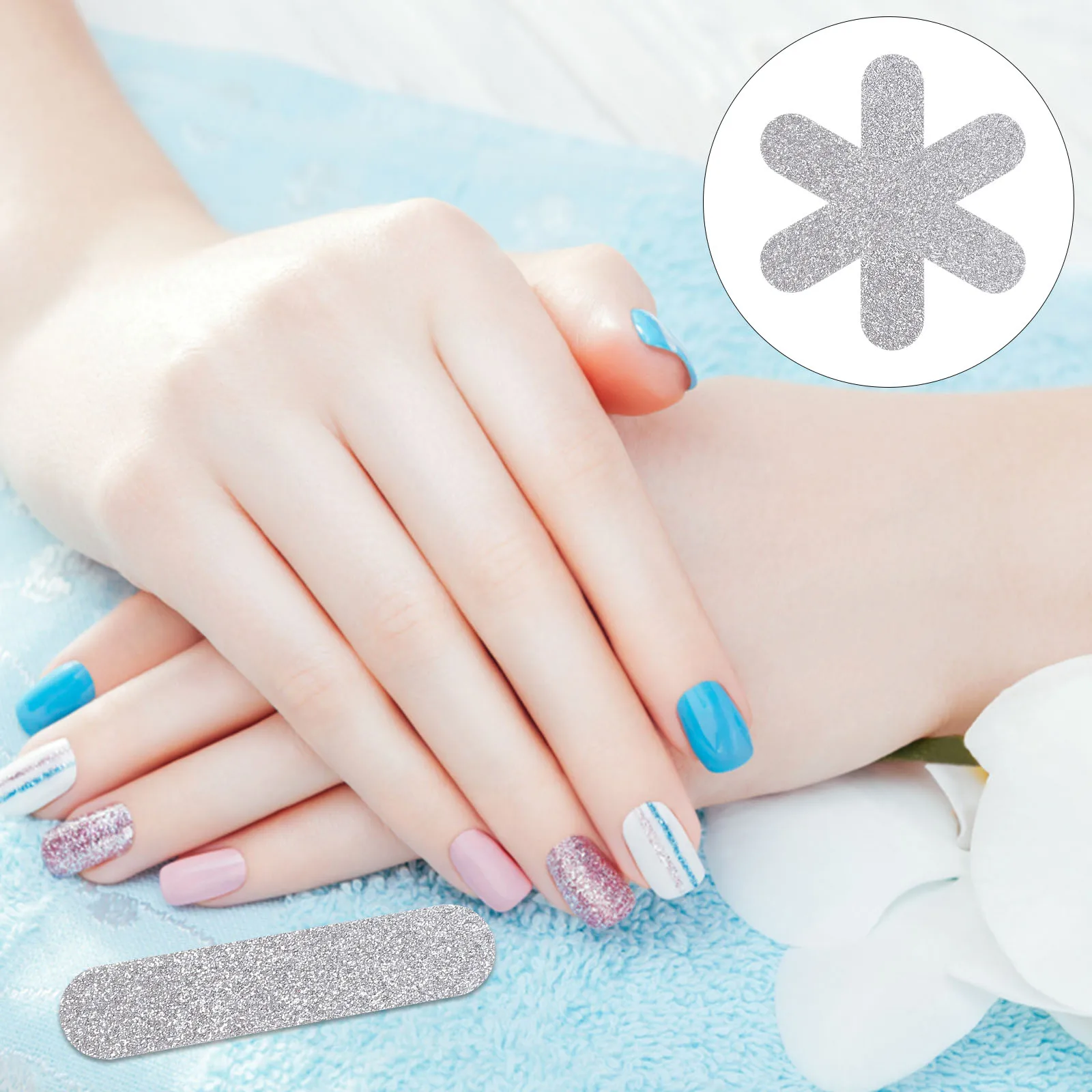 

30 Pcs Glitter Nail File Buffer Polisher Nails Tools King Kit Bulk Block Plastic Files Filing Travel
