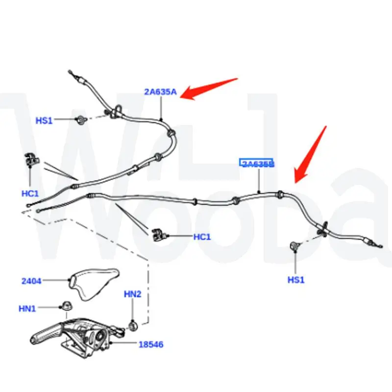 Wooba  Hand Brake Cables For Land Rover Freelander 2 (2.2TD) LR007496 LR014431 LR008807 LR001032 LR032042 LR041424 LR032040