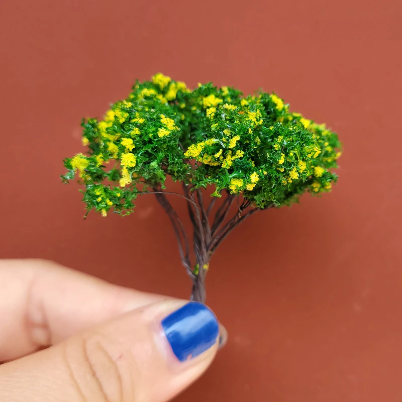 Sakura Miniatures Kawaii Figure decor Simulation Trees Landscape for Garden Kawaii Cherry Desk Home Decoration Flower Tree 65mm