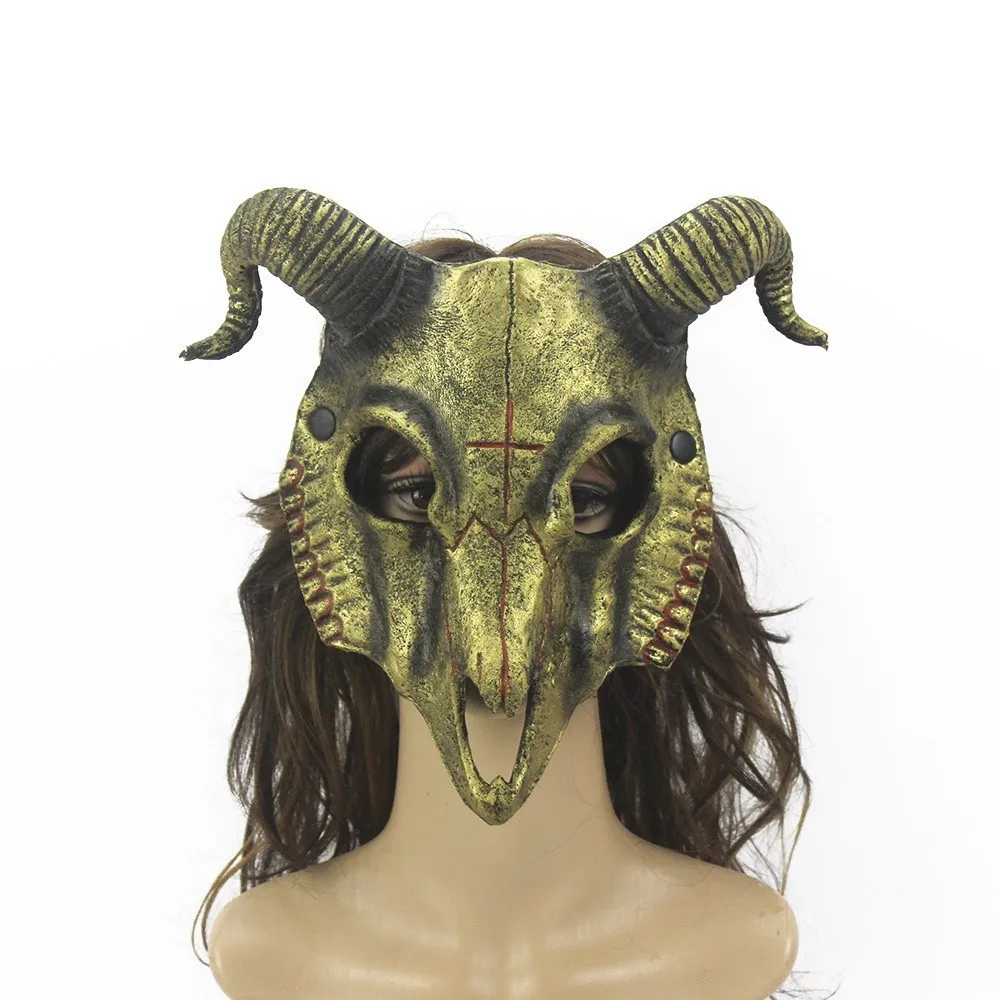 Oidea Gothic Skull Goat Head Mask – Ziegenkopf-Maske Mit Hörnern Für Cosplay, Halloween & Karneval – Gruseliges Accessoire Für Jeden Gothic-Fan