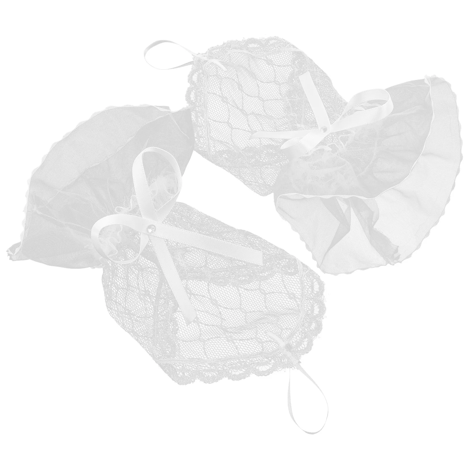 

1Pair Lace Gloves Fingerless Elegant Bow Ruffle Cuffs Romantic Mesh Wrist Cuffs for Weddings Dance Parties Tea Party Lolita