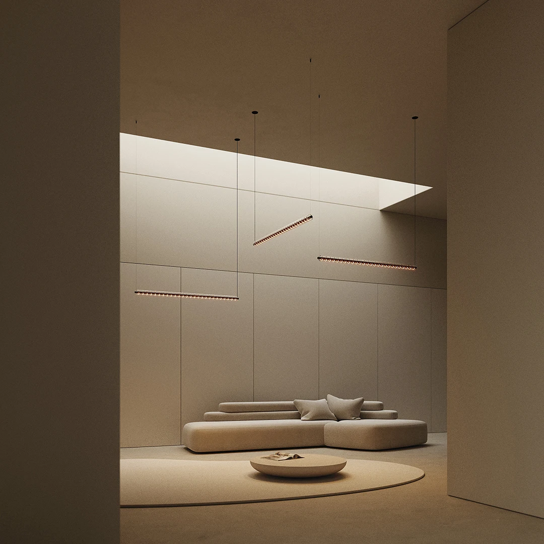 Italienische minimalistische Pendelleuchte Linie Restaurant Hängelampe Esszimmer langes Glas moderne Designer-Leuchten 220V