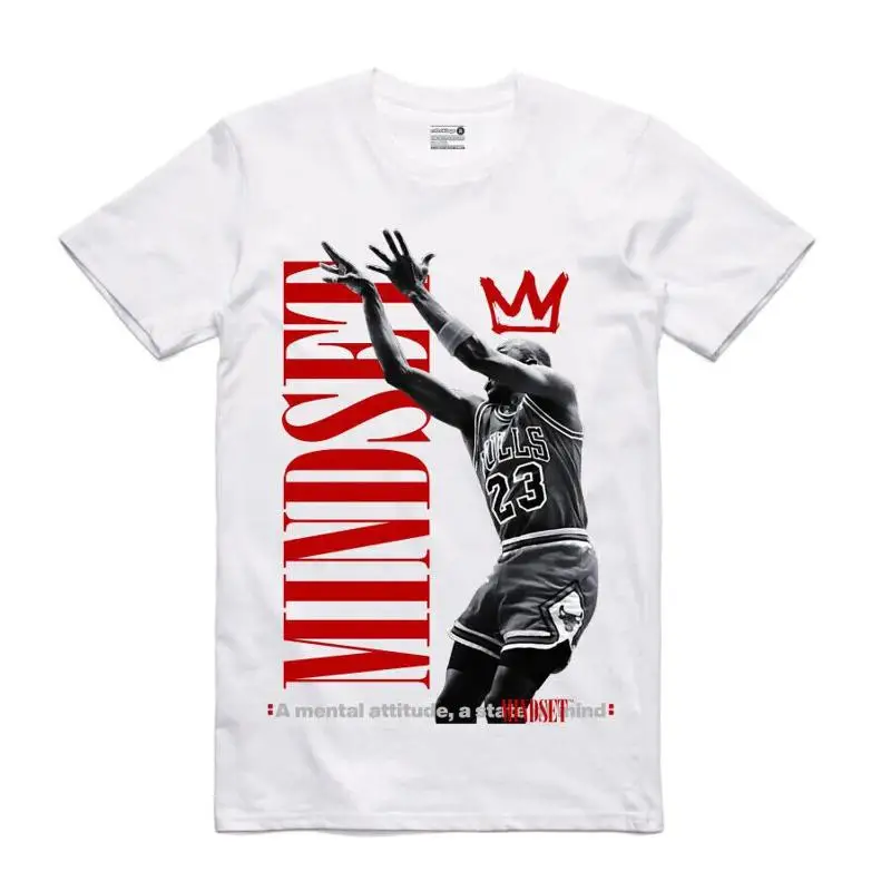 تي شيرت جديد من Streetwear حسب الطلب MJ WHITE مقاس صغير 3XLARGE صنع في الولايات المتحدة الأمريكية