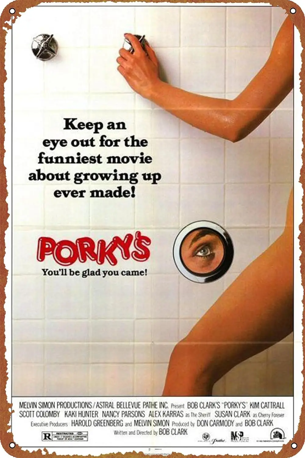 Porkys Tin Sign Decoration Vintage Metal Movie Poster Signs Wall Decor 8x12 Inch