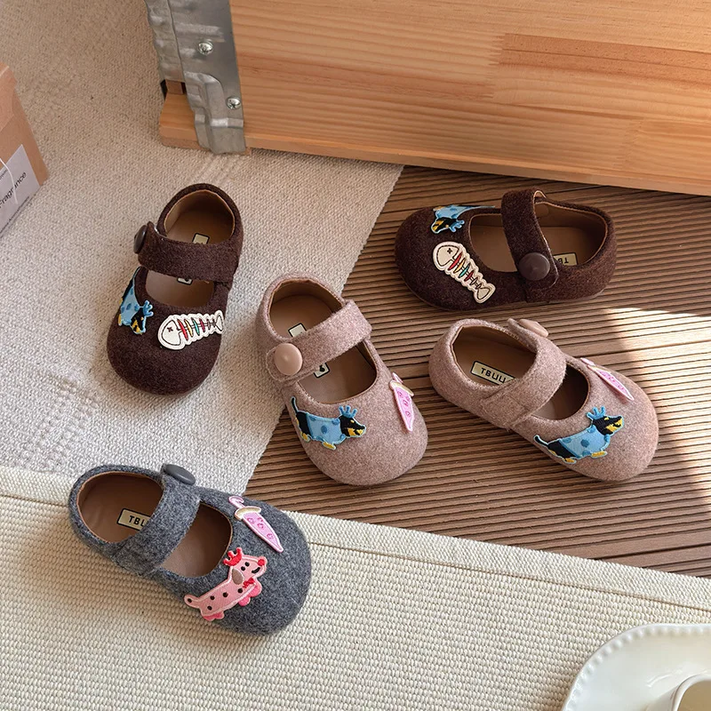 

2025 Autumn New Children Leather Shoes for Girls Fashion Korean Style Soft Bottom Anti-slippery Versatile Princess Cute Flats