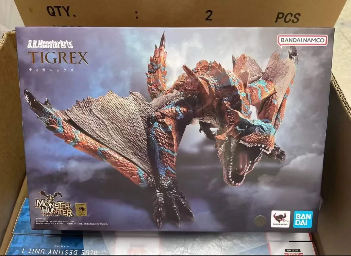 En Stock Monster Hunter Original Bandai S.H.MonsterArts Tigrex 30CM figurine ornement jouets décoration poupées ornement cadeau