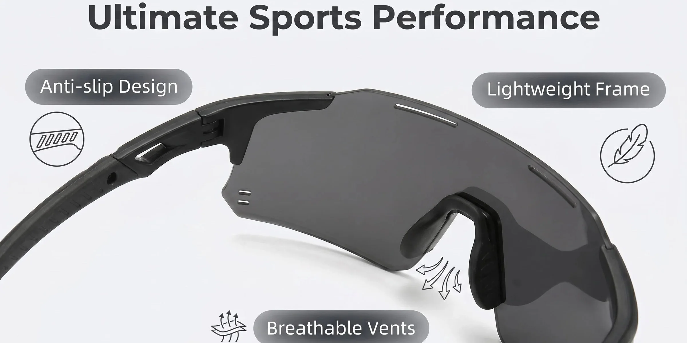 Oversized Wraparound Sports Sunglasses — product information 3