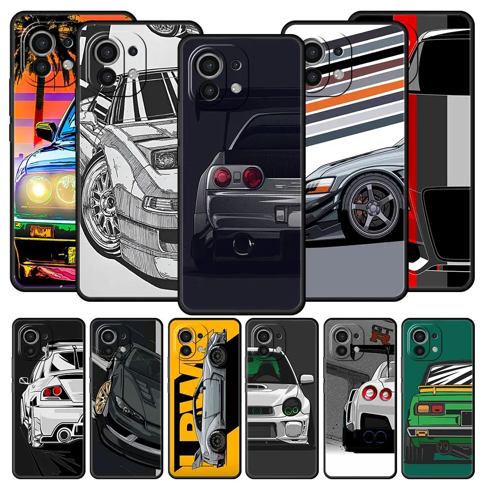 Phone Case For Xiaomi Mi 15 14 13 12 11 Lite 14T 13T 12T 11T Pro Poco X6 X5 M3 X3 Pro F5 F4 Cover Japan JDM Sports Cars