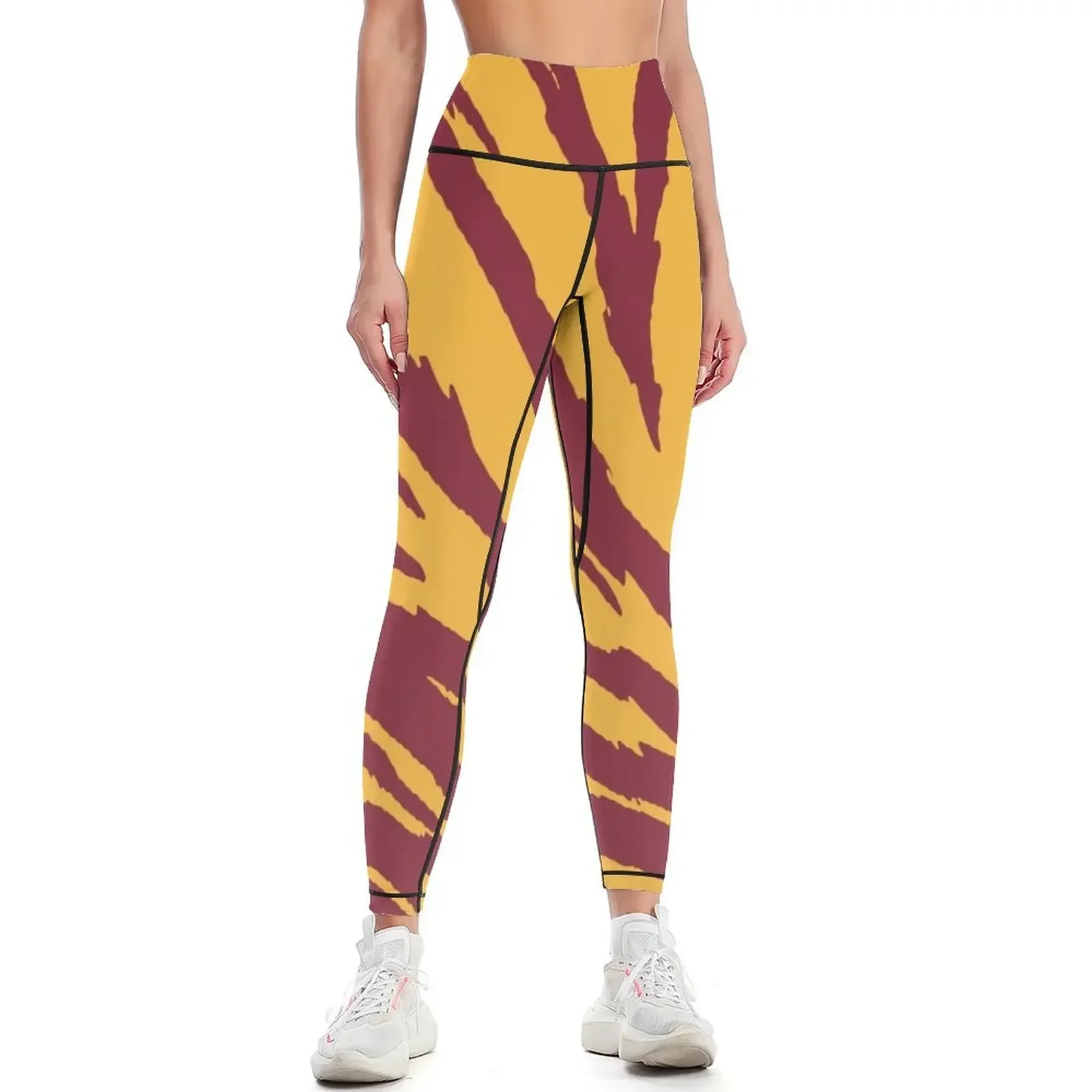 

Maroon and Gold Tailgate Swag - Claw Marks Leggings legging gym sporty woman gym Women's tights Golf wear Womens Leggings