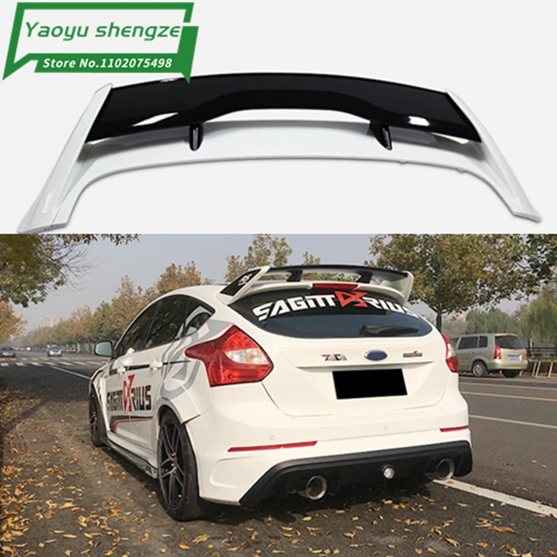 

ABS Plastic Material Unpainted Color Rear Trunk Wing Lip Rear Spoiler Car Styling For Ford Focus RS Spoiler 2012-2018