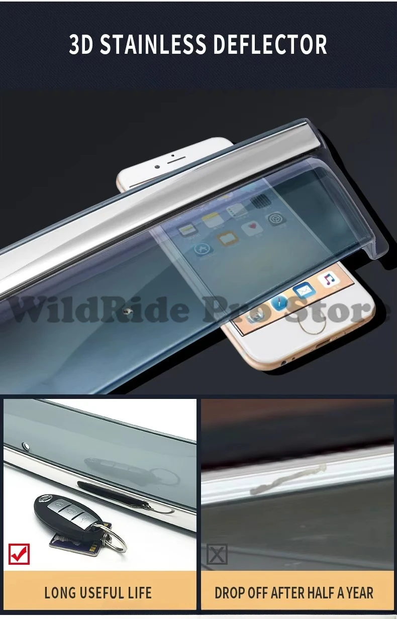 جديد مخصص السيارات نافذة الباب قناع سيارة الطقس درع المطر منحرف لتويوتا يارس #6