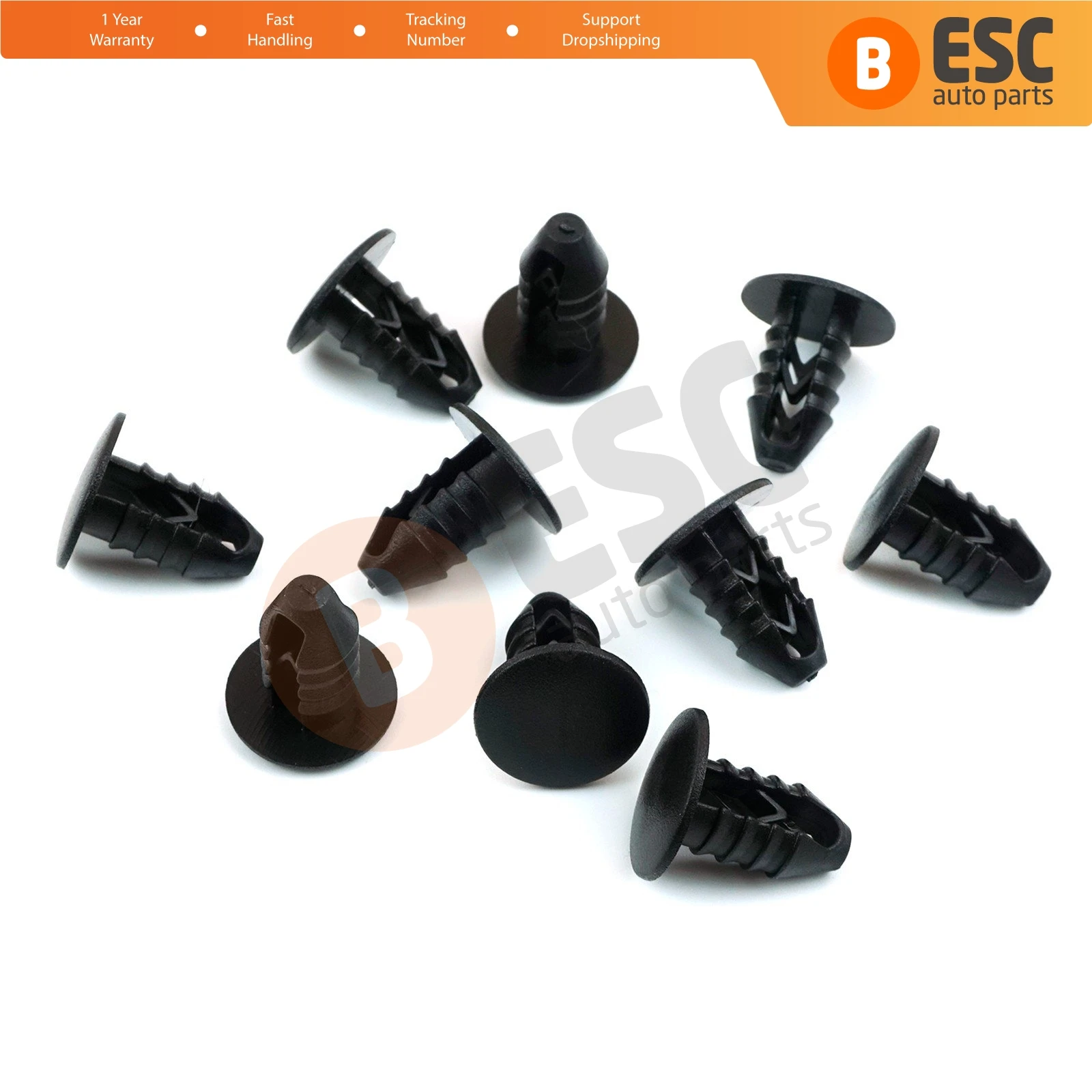 ESC ECF5044 10 Pieces Fir Tree M.10 Clips For Renault Fiat Head Size: 15.70 mm