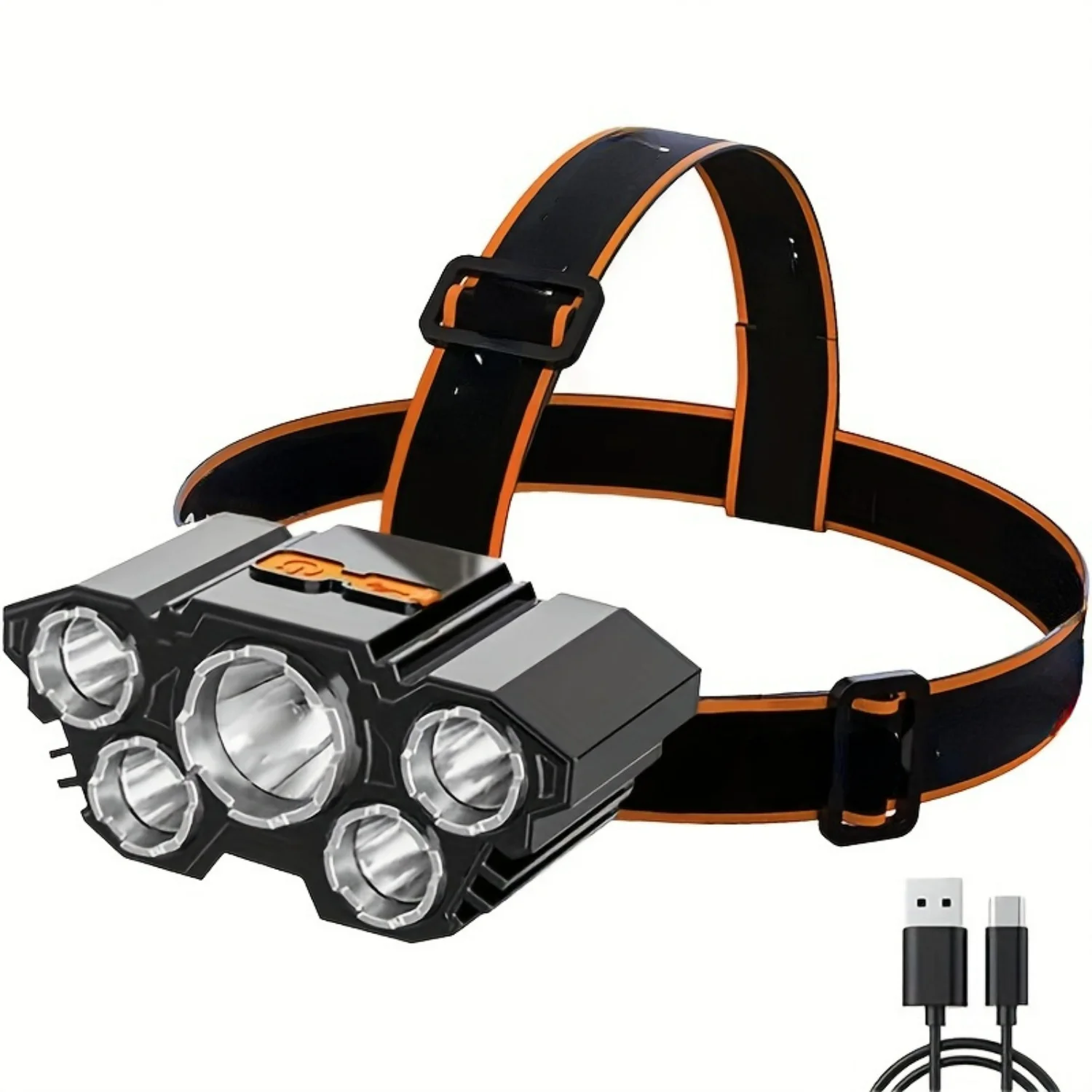 Ultra Bright Waterproof Headlamp with Adjustable Strap - Perfect for Camping, Hiking, Cycling, Hunting and Outdoor Activities -