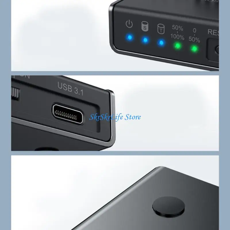 

E65E M.2 NVME SSD Enclosure Case Double Bay SDD Case with Cooling Fan USB3.2 M.2 SSD 10Gbps for 2230 2242 2260 2280