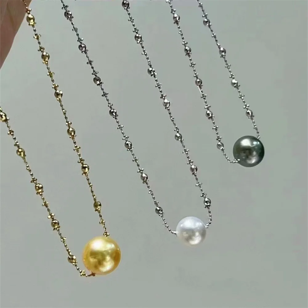 

Корейская цепочка S925 с покрытием 18K - жемчужная сказочная цепочка, универсальный шик, женская цепочка для свитера LuLuTong, не выцветает