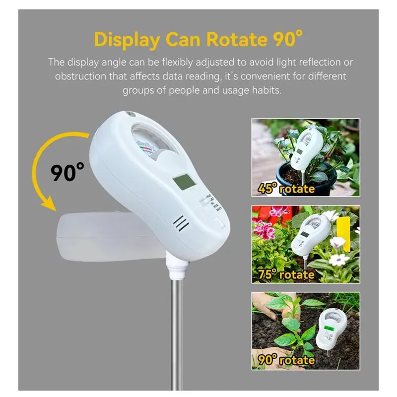 【RECOMMEND】درجة الحرارة/رطوبة PH/رطوبة ضوء الشمس/الخصوبة 6In1 متعددة الوظائف جهاز اختبار رطوبة التربة مقياس اختبار التربة #4