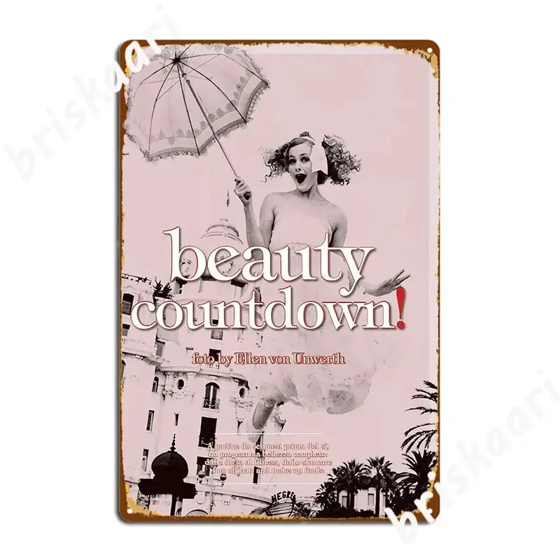 Beauty Countdown Poster Metal Plaque Retro Party Wall Decor Pub Tin Sign Poster