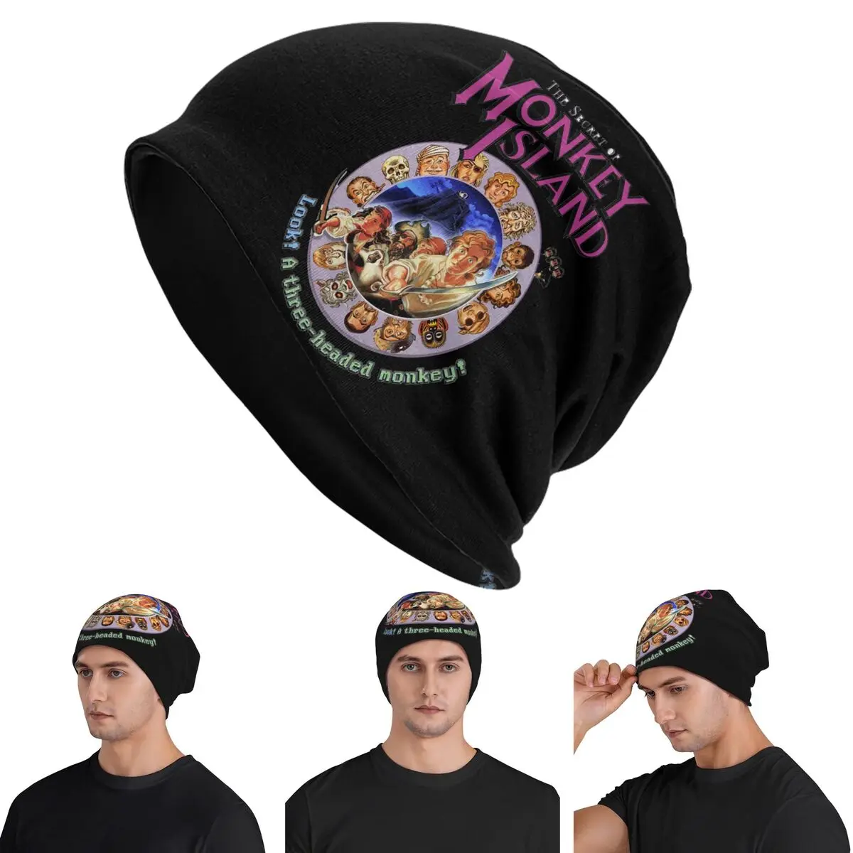 

Secret Of Monkey Island Skullies Beanies Hats Warm Autumn Winter Outdoor Cap Knitted Bonnet Caps for Unisex Adult