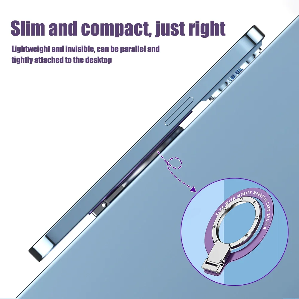 For MagSafe Metal Ring Holder Foldable Adhesive Cell Phone Support Finger Ring Bracket for Magnetic Car Phone Mount Stand