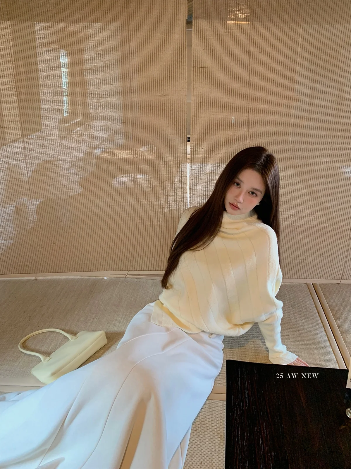 

Ele High Ne Knitted Wool Blend Loose Women's Sweater Autumn Winter Soft Comfortable Fce Casual Ci Walk Top