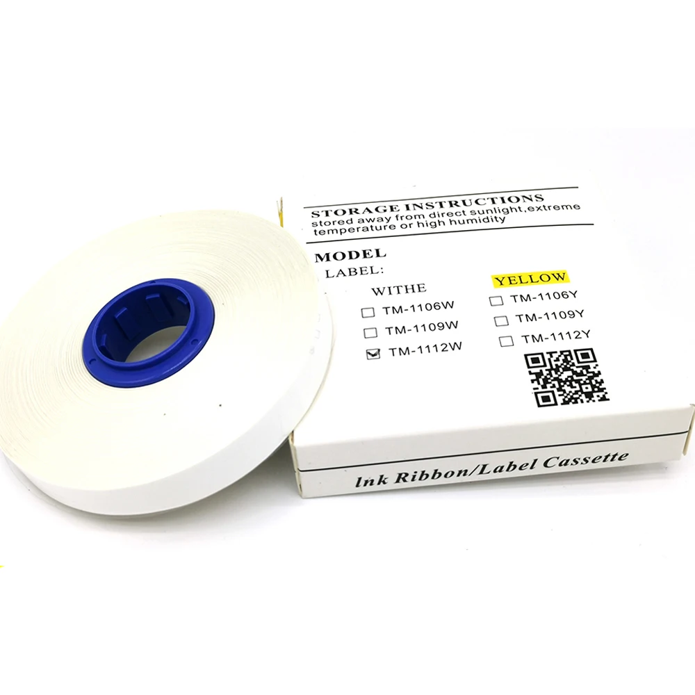 

Sticker Tape TM-1106W 6/9/12mmx30m White Label For PVC Tube Cabel ID Printer MK2500, MK2100, M-1PRO 11C Ink Ribbon Typewriter