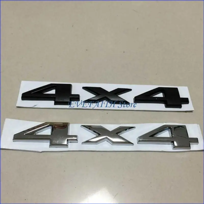 124B Black Silver Car Badges Metal Decal Plate Adhesive No Fade