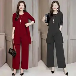 Trendy orlo irregolare comodo gilet Top pantaloni a gamba larga cappotto di media lunghezza Set abbigliamento allentato traspirante abbigliamento quotidiano