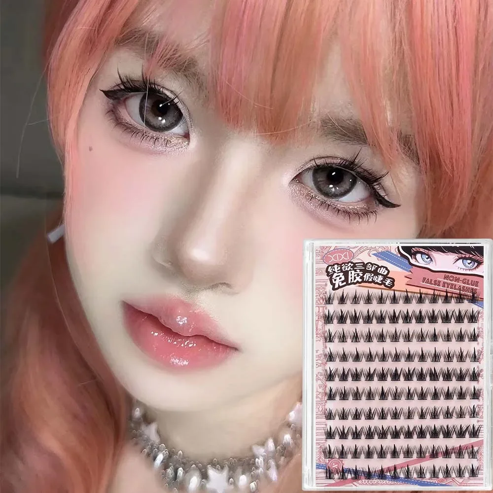 5d selbst klebende falsche Wimpern kleber freie Manga gefälschte Wimpern 7/10/12mm einzelne Cluster Wimpern dickes Wimpern verlängerung Make-up