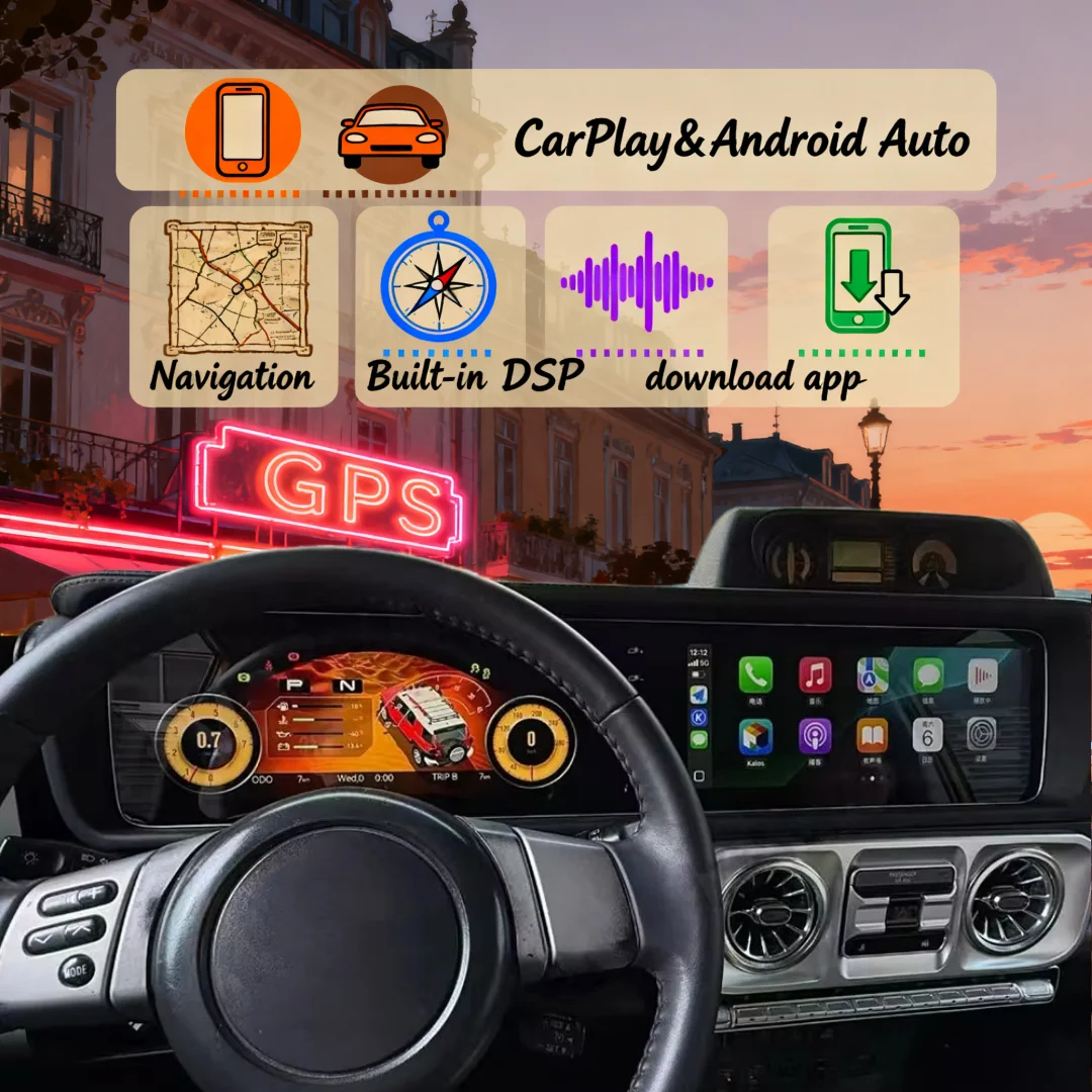 

24.6" Android Auto Car Radio + Digital Cluster For Toyota Land Cruiser FJ 2007-2022 Carplay Dual Screen Stereo GPS Navi Headunit