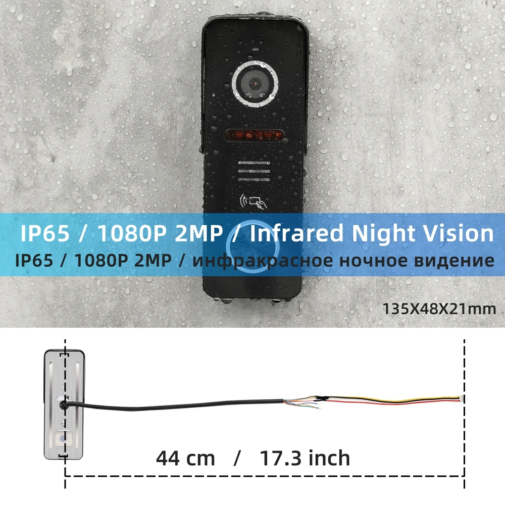 Indomita-Campainha De Vídeo Com Fio, Exterior, Painel De Chamada De Rua, Interfone, AHD 1080P, 2MP, Impermeável, RFID, Desbloqueio De 13,56 MHz, Visão Noturna