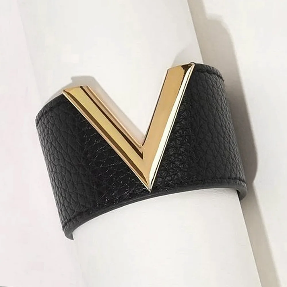 Simple All-Match OL V Word Wide Bracelet For Women 2018 New Hand Jewelry  High Quality Big Bracelets Bangles Wrap Charm Bracele