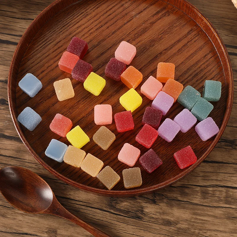 10pc 3D Cube Sugar Candy Fake Candy Artificial Food Miniature Dollouse Ornament Decoration Decor DIY Accessories